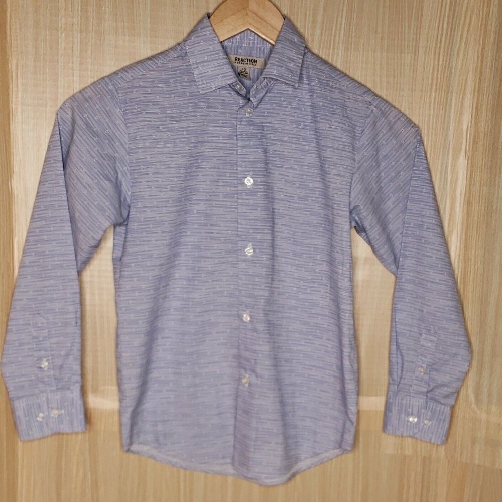Kenneth Cole Reaction Striped Button Down Shirt 10